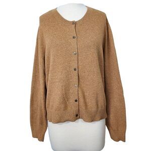Old Navy Brown Button Front Cardigan Sweater Crew Neck Long Sleeve Women XXL